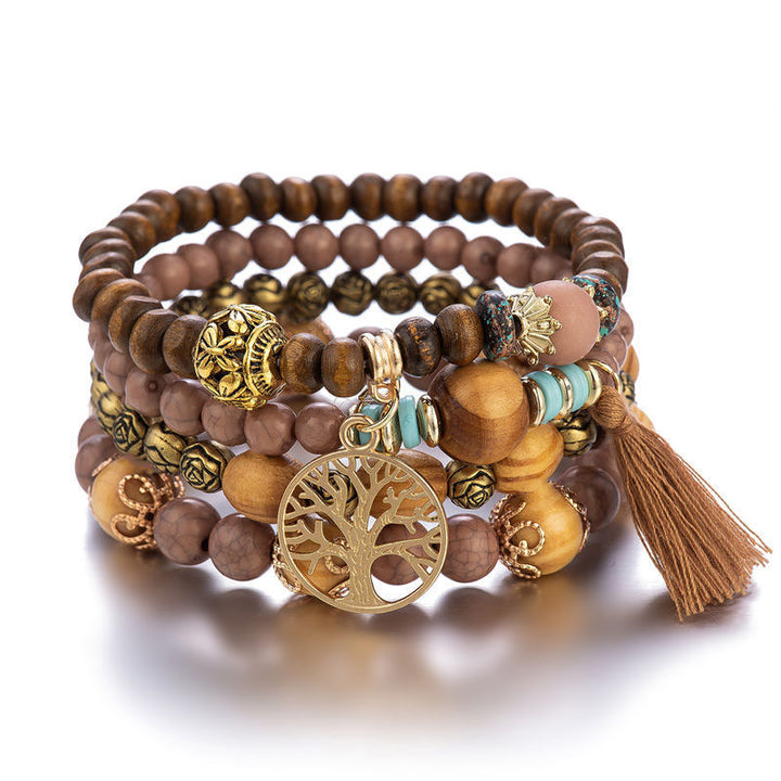Bracelet de guérison à pampilles en bois de wengé