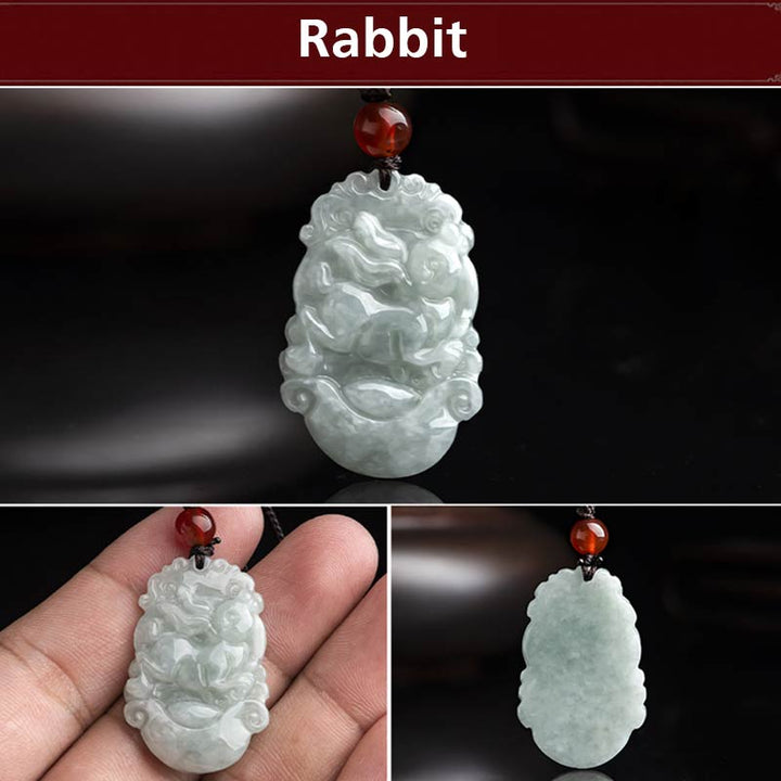 Collier avec pendentif en jade naturel et Buddha Stones représentant les 12 signes du zodiaque chinois - image 10