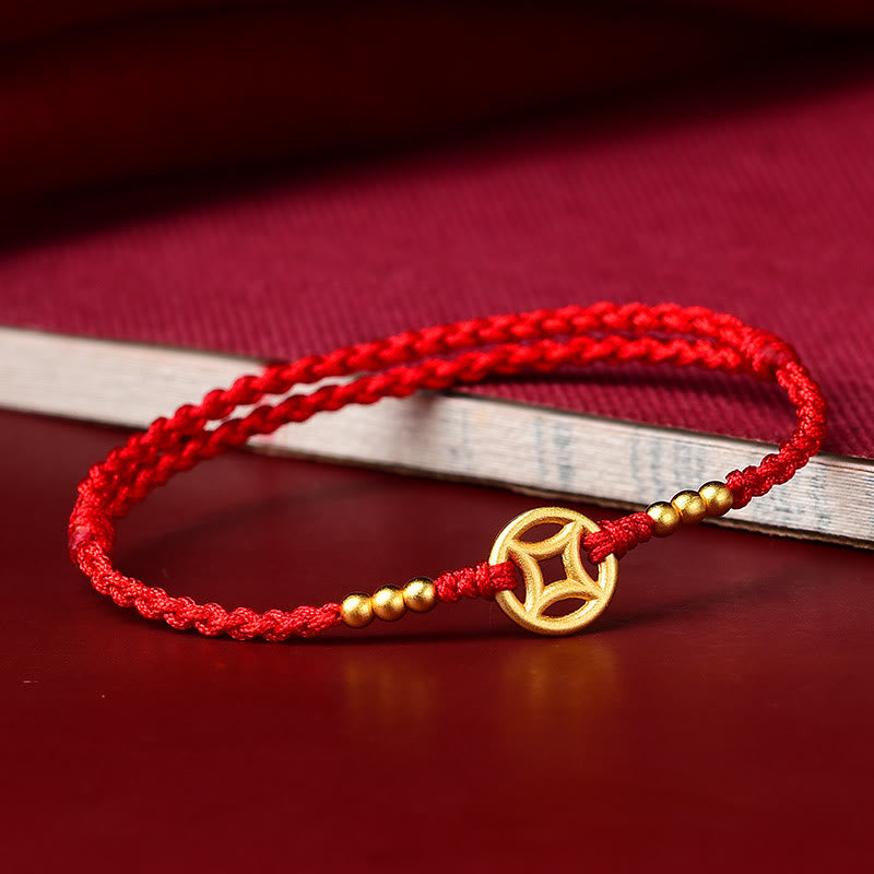 Bracelet de cheville tressé en cuivre avec Buddha Stones