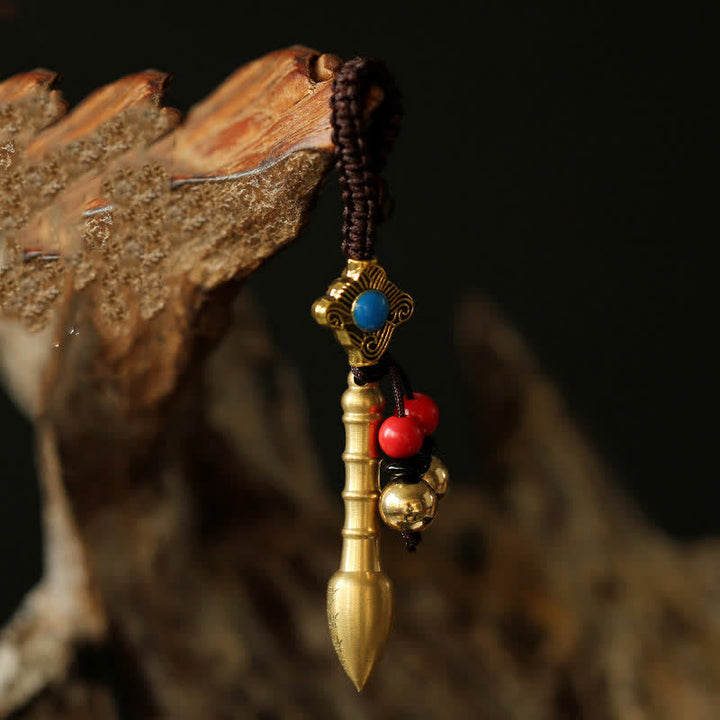 Feng Shui Yin Yang Bagua Wenchang Pen Pagode Roue de prière Porte-clés