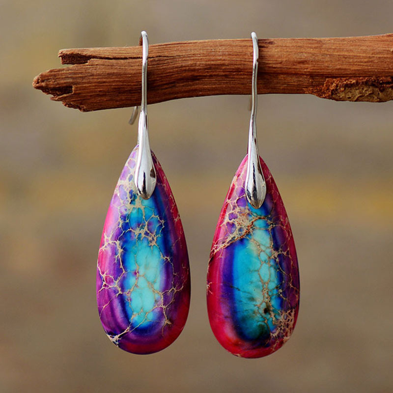 Boucles Buddha Stones Emperor Stone Crystal Happiness - Pierre de l'Empereur Pourpre 5,5 x 1,6 cm - image 4