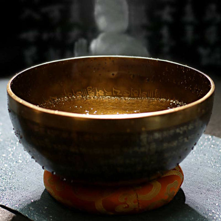 Bol chantant Sutra, fabriqué artisanalement pour la guérison et la méditation, ensemble de bols sonores à énergie positive - image 3