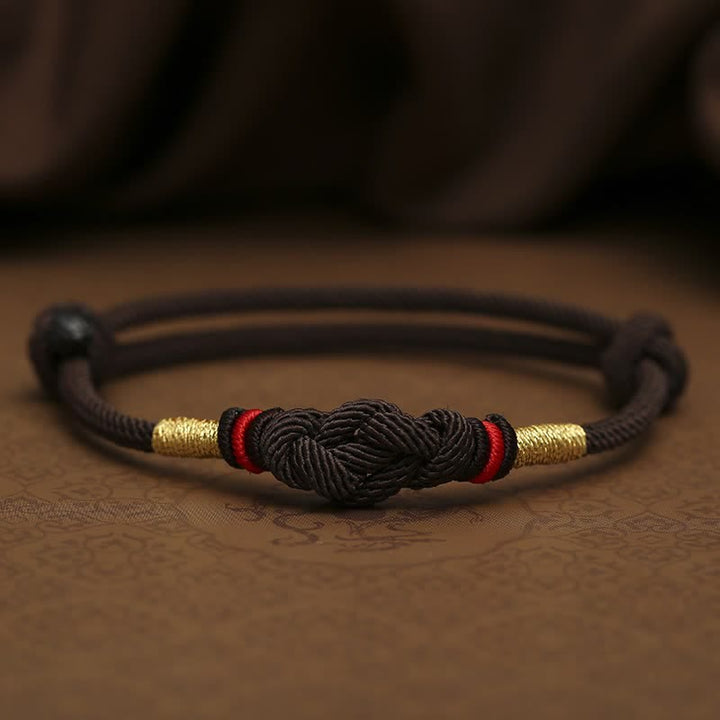 Bracelet tressé pour couple avec cordon rouge en jade et Buddha Stones