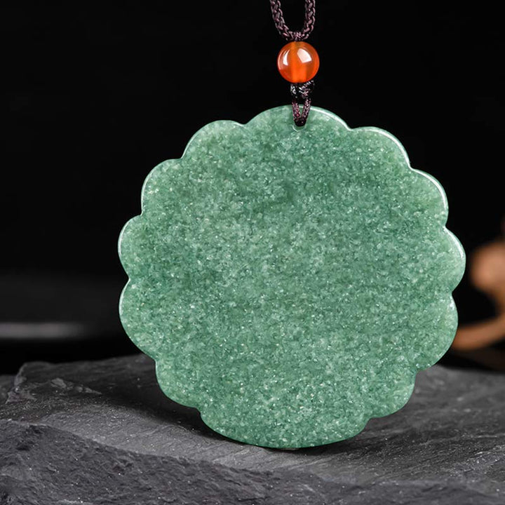 Collier pendentif en jade naturel avec paon porte-bonheur et prospérité