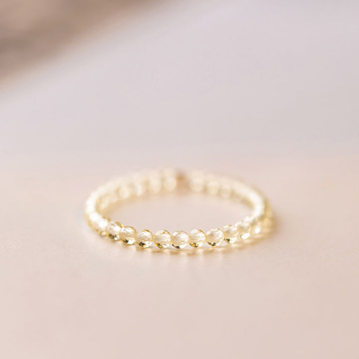 Bague de prospérité et de bonheur en citrine naturelle avec Buddha Stones - 59 à 60 mm - image 0