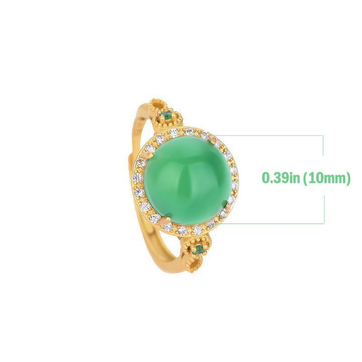 Bague porte-bonheur en jade vert Buddha Stones