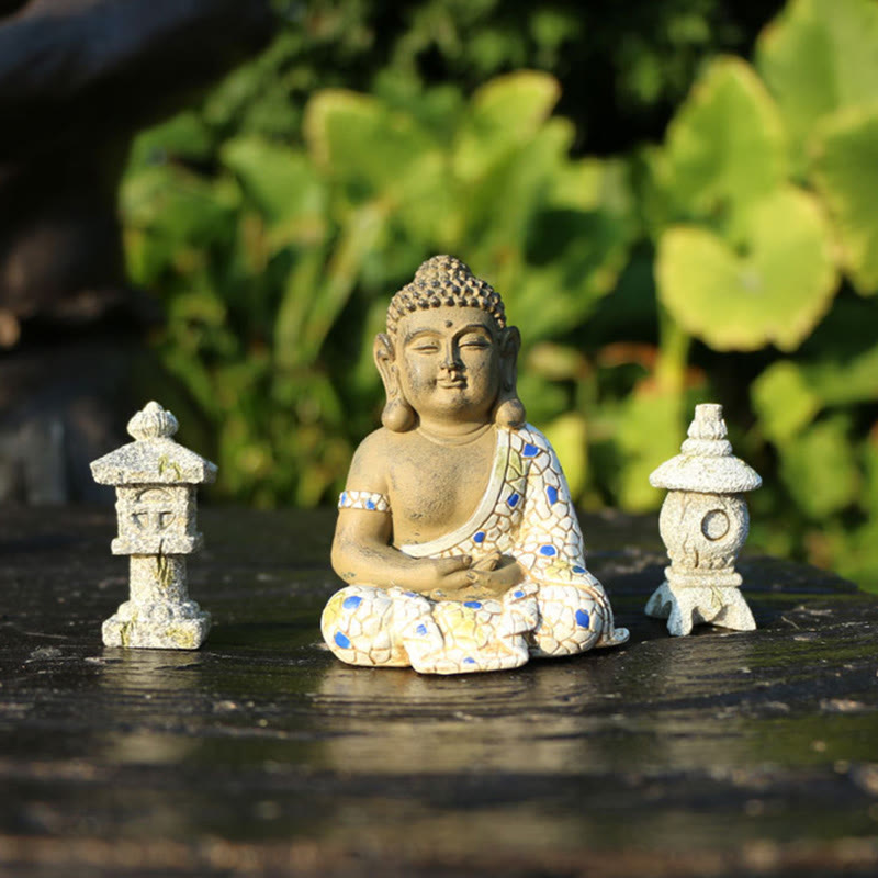 Statue de Bouddha Zen en Méditation Sérénité Figurine en Résine Décoration de la Maison