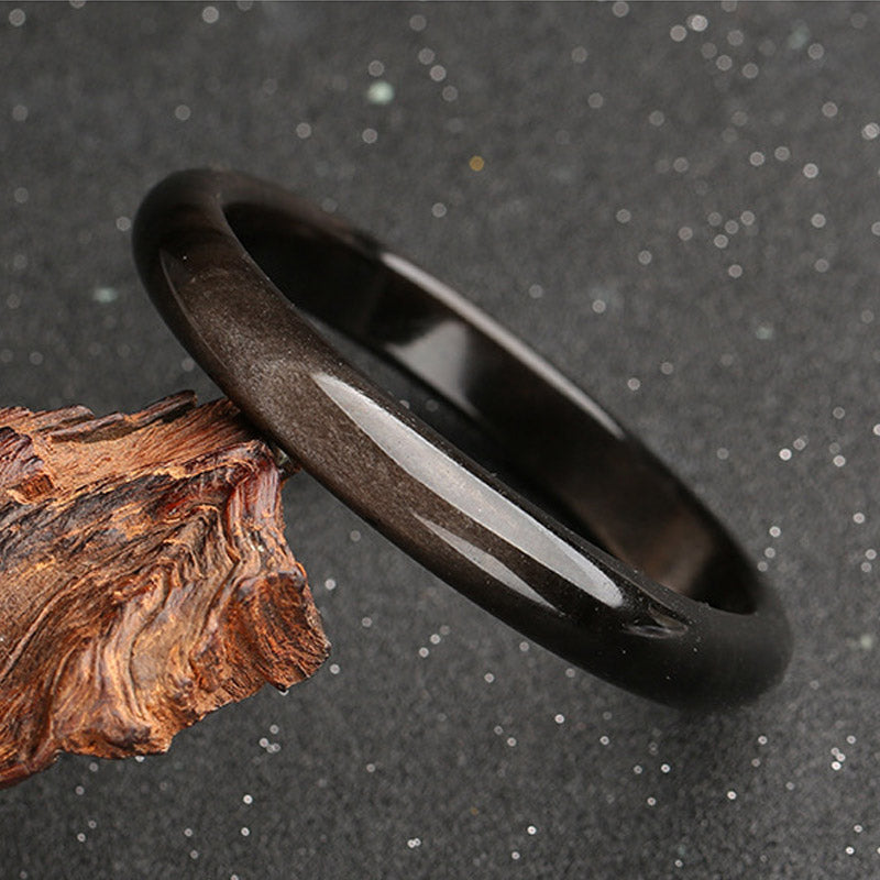 Bracelet de protection en obsidienne dorée et argentée avec Buddha Stones