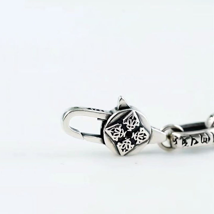 Bracelet de sagesse gravé en cuivre double Dorje Buddha Stones Om Mani Padme Hum