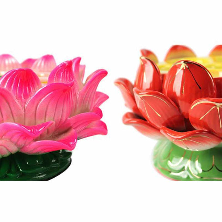 Buddha Stones Méditation Prière Autel Fleur de Lotus Bougeoir Rituels du Temple Bouddhiste Articles à Utiliser