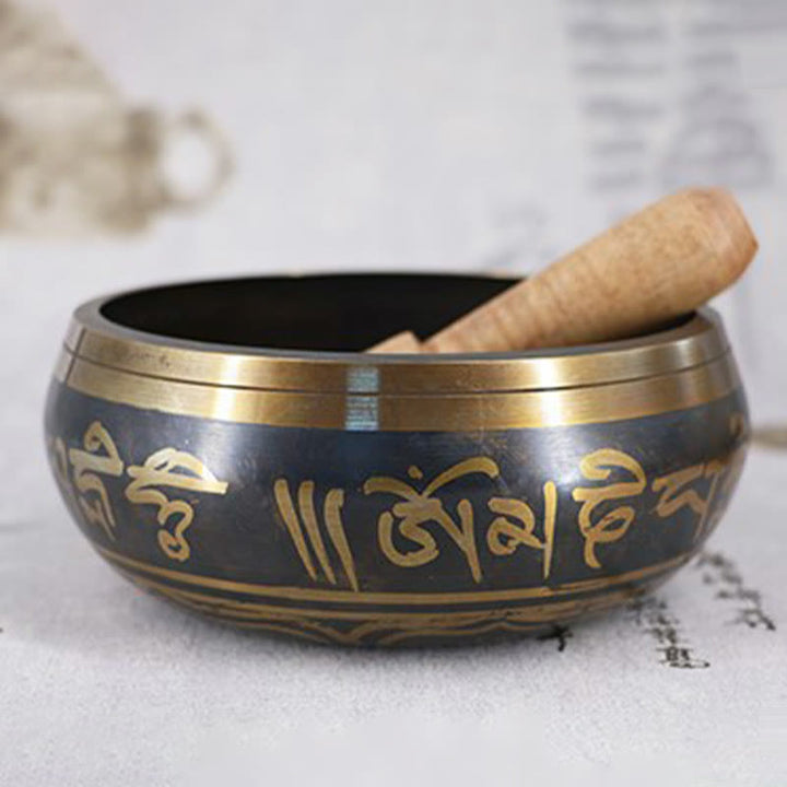 Buddha Stones Bol de méditation tibétain pour la guérison et la pleine conscience Om Mani Padme Hum - image 12