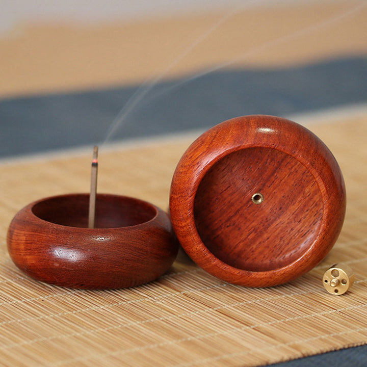 Brûleur d'encens de méditation et de guérison en bois de rose