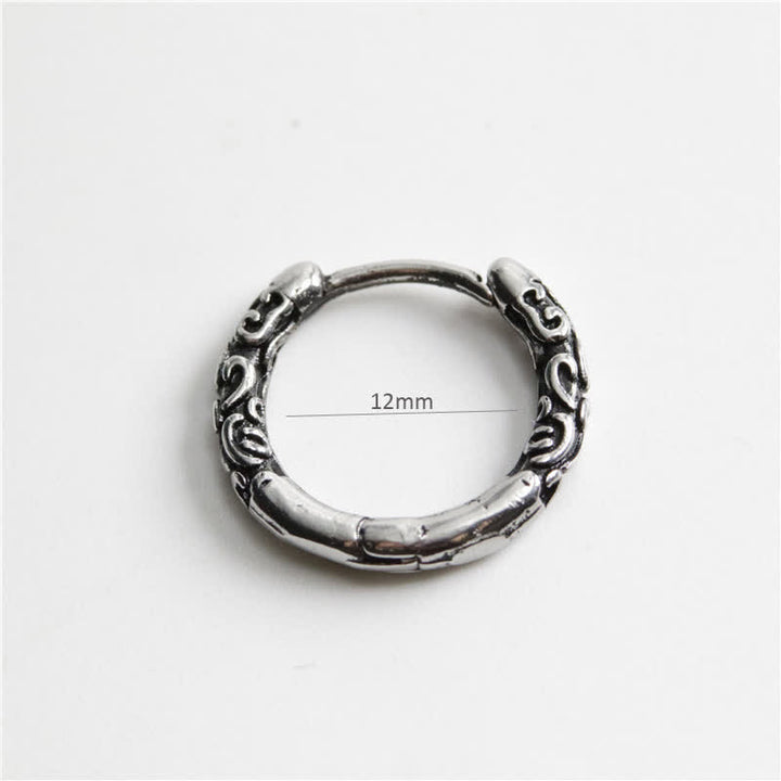 Boucles d'oreilles créoles celtiques vikings Buddha Stones en acier titane