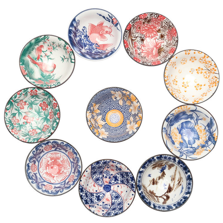Buddha Stones Fleurs Fu Caractère Montagnes Lotus Fleurs de cerisier Tasse à thé en céramique Tasse à thé Kung Fu