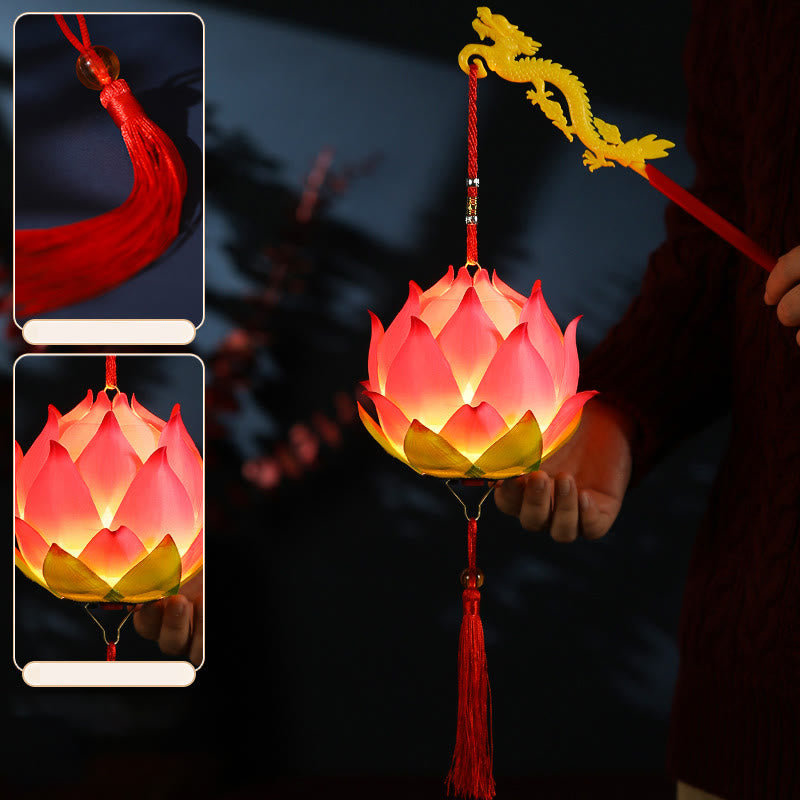 Lampe à pompon en forme de lanterne en forme de Buddha Stones et de fleur de lotus à faire soi-même