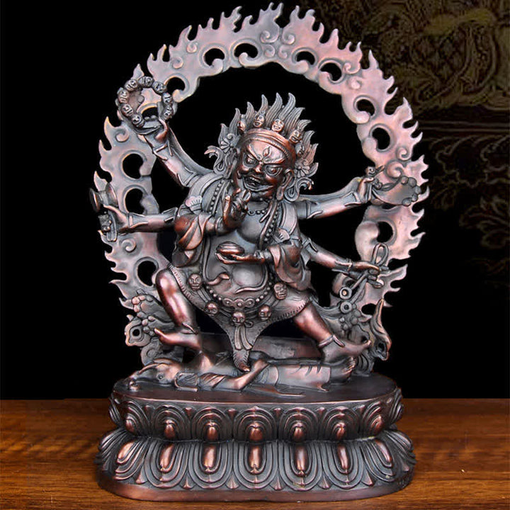 Statue de Bouddha en cuivre de la compassion de Mahakala du Tibet