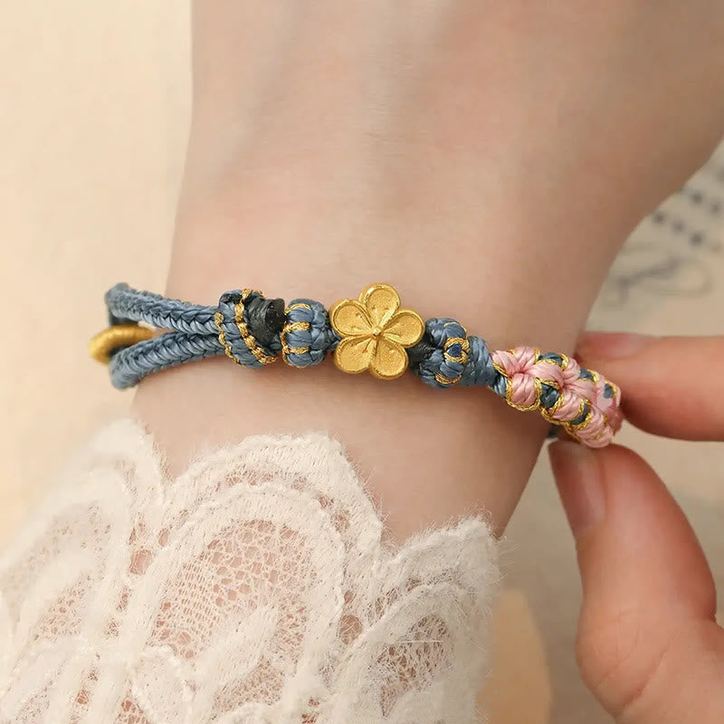 Bracelet de richesse à motif de fleur de pêcher