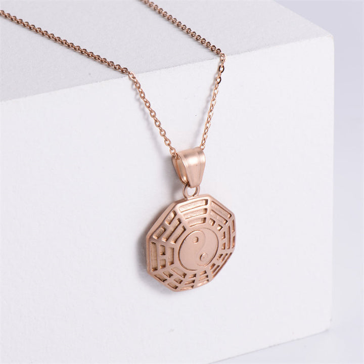 Collier pendentif en acier titane Bagua Yin Yang Balance - image 9
