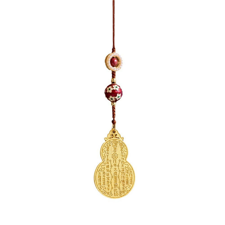 Buddha Stones Wu Lou Gourd Fu Caractère Tai Sui Amulette Fortune Téléphone Suspendu Décoration Porte-clés