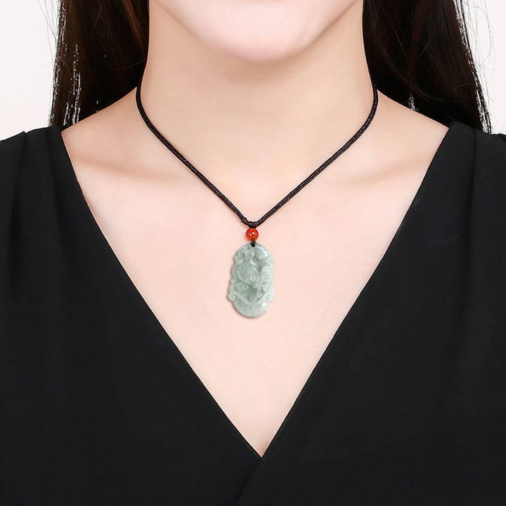 Collier avec pendentif en jade naturel et Buddha Stones représentant les 12 signes du zodiaque chinois - image 20