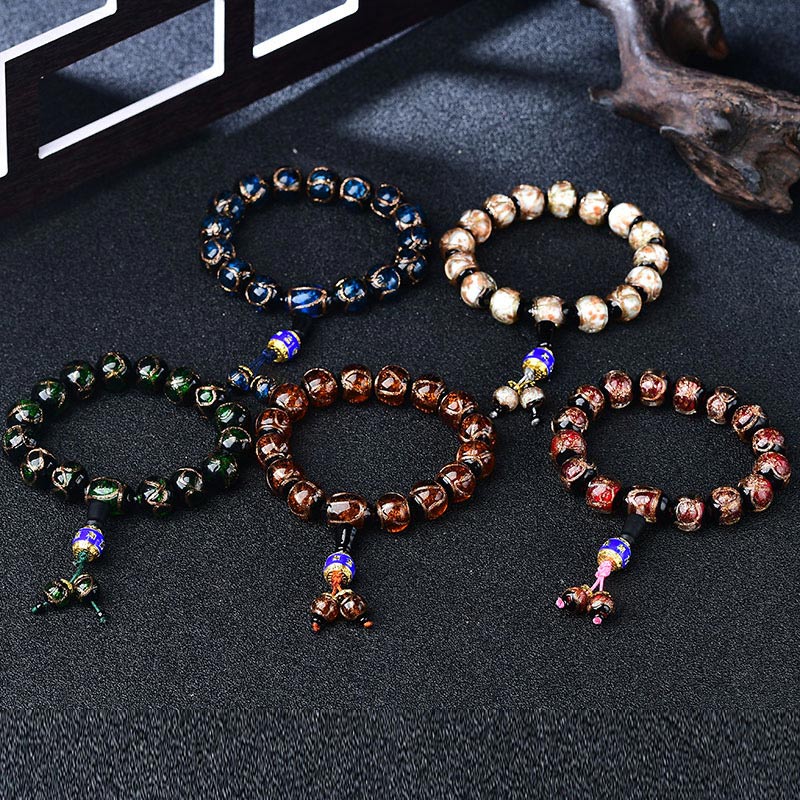 Bracelet de guérison tibétain en agate veine de dragon
