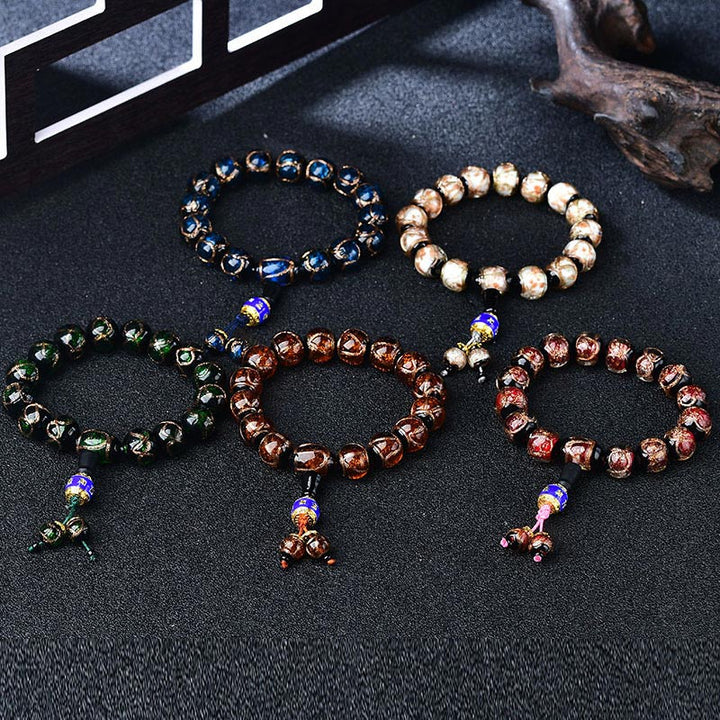 Bracelet de guérison tibétain en agate veine de dragon