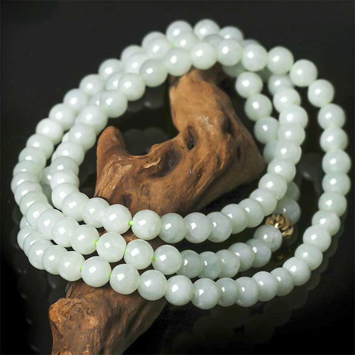 Bracelet Mala porte-bonheur en jade 108 perles