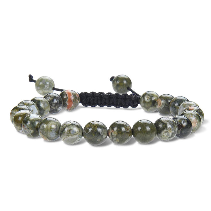 Bracelet en macramé unisexe réglable avec pierres précieuses et cristaux de guérison naturelles Buddha Stones - Jaspe vert - image 17