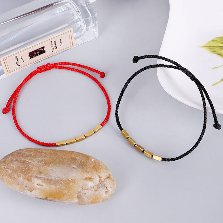Bracelet tressé de protection en perles de cuivre fabriquées à la main par Buddha Stones