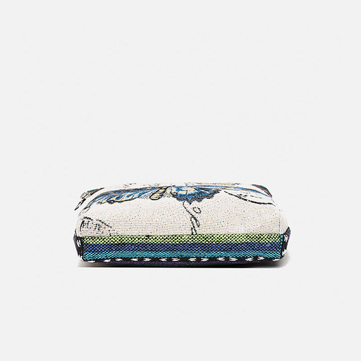 Sac fourre-tout en toile brodé Buddha Stones Elephant Butterfly Sac à bandoulière Sac à bandoulière