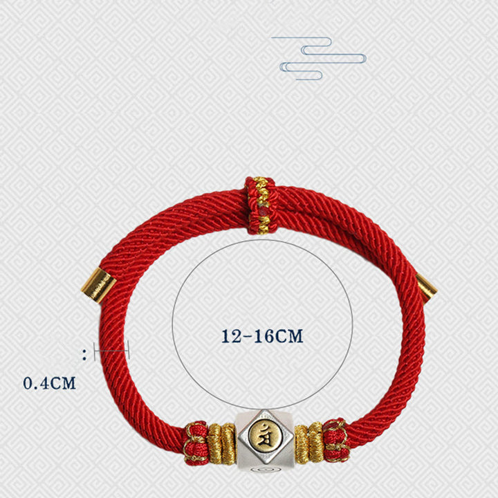 Bracelet pour enfants fabriqué à la main en argent sterling 999 avec Buddha Stones et signe du zodiaque chinois