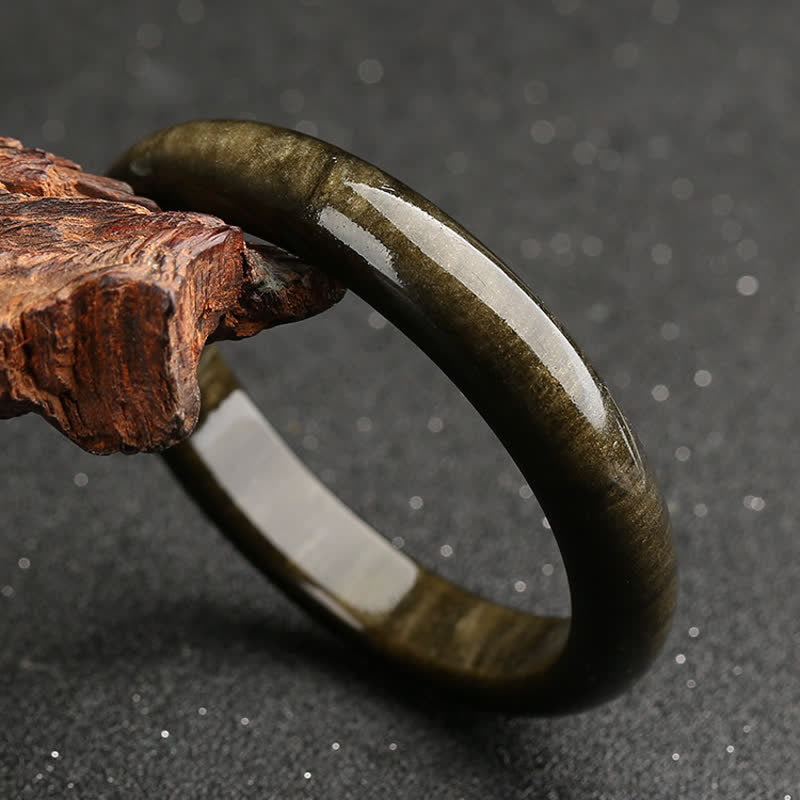 Bracelet de protection en obsidienne dorée et argentée avec Buddha Stones