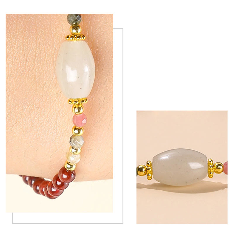 Bracelet Passion en perles de jade, tourmaline et grenat de Buddha Stones