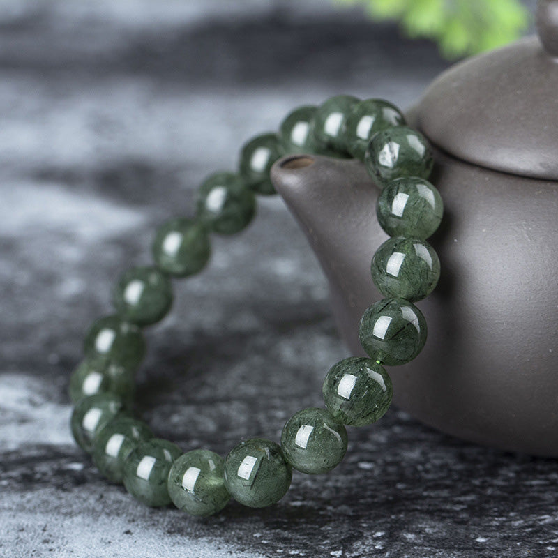 Bracelet de bénédiction et de richesse en cristal vert naturel Buddha Stones