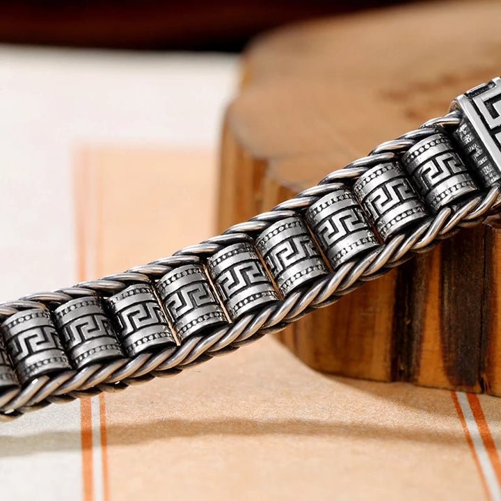 Bracelet rotatif à motif de lignes vintage Buddha Stones