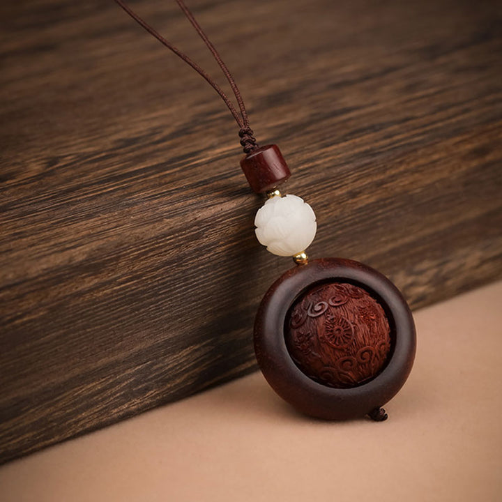 Buddha Stones tibétaines petite feuille bois de santal rouge ébène chance protection rotation décoration - Auspicieux et Lotus - image 17