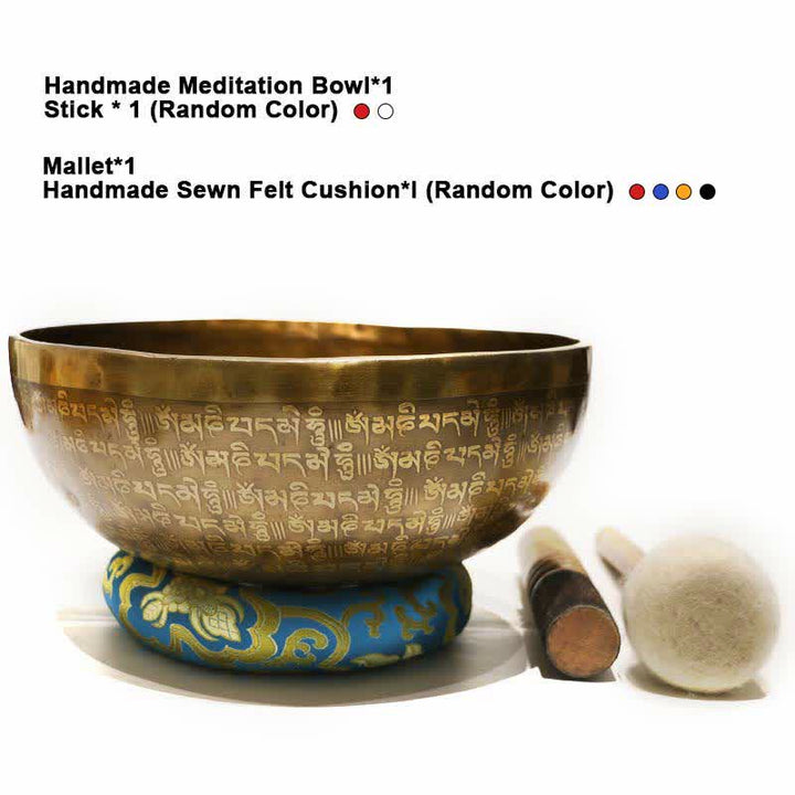 Bol chantant Sutra, fabriqué artisanalement pour la guérison et la méditation, ensemble de bols sonores à énergie positive - 7,87 po (20 cm) - image 4