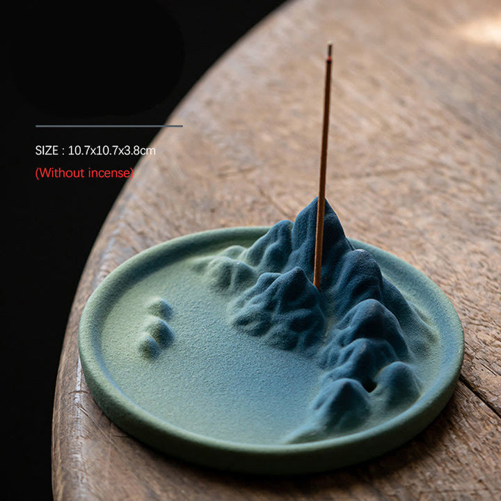 Brûleur d'encens à refoulement en céramique Creative Mountain River