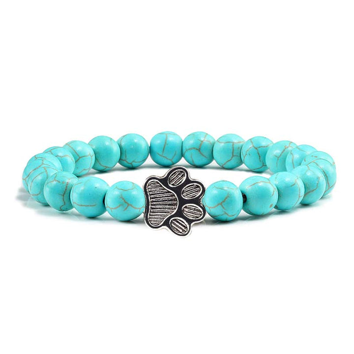 Buddha Stones Bracelet en pierre « Sauvez un chien » - Perles bleues - image 0