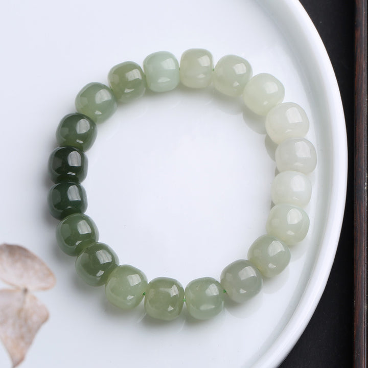 Bracelet de bénédiction porte-bonheur en jade dégradé de Buddha Stones
