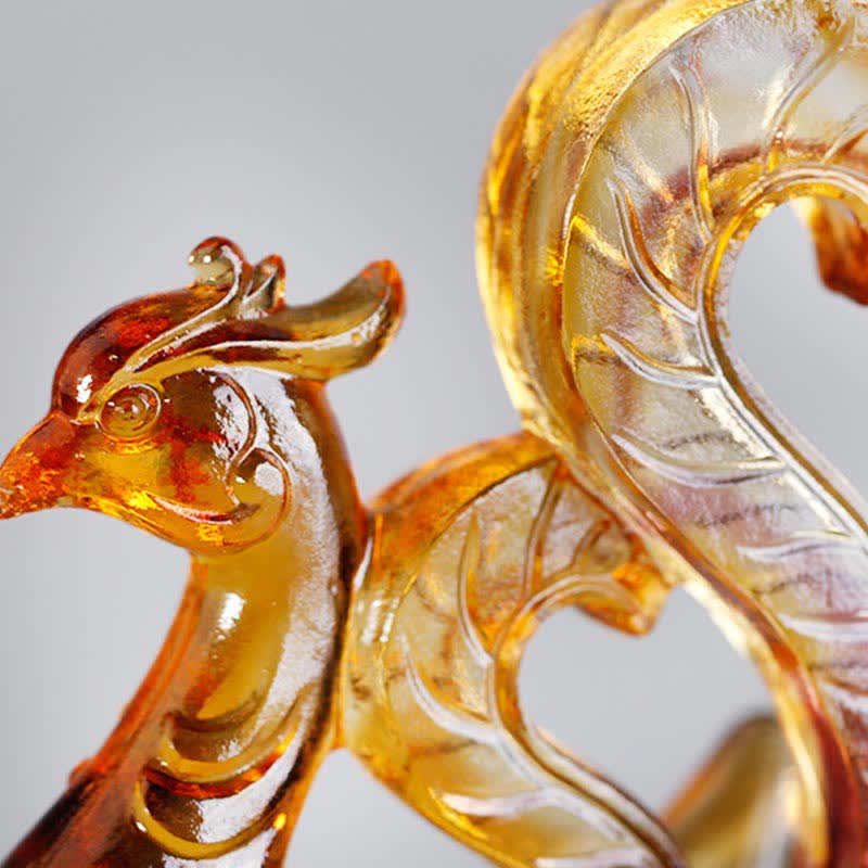 Buddha Stones Feng Shui Quatre symboles Dragon azur Pièce d'art en cristal Liuli faite à la main Décoration de bureau à domicile