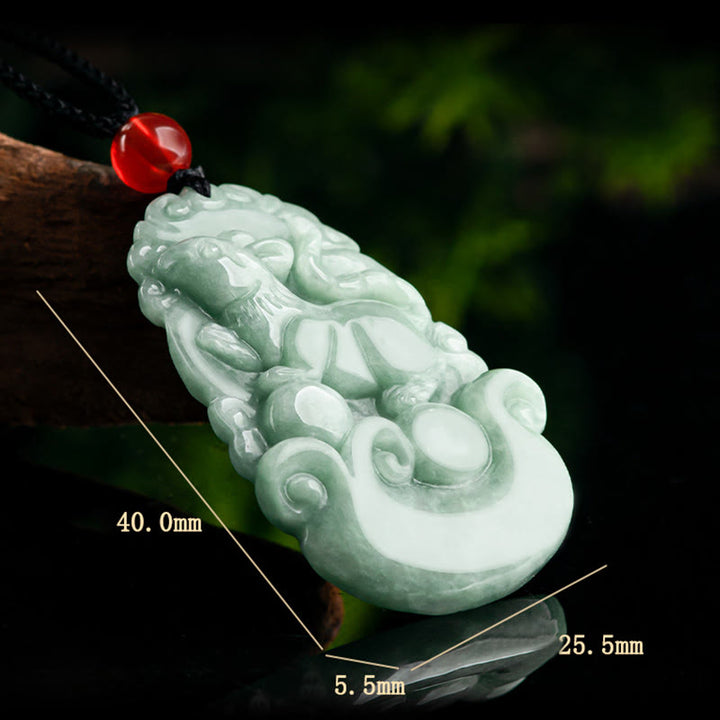 Collier pendentif en jade vert naturel avec Buddha Stones et 12 signes du zodiaque chinois