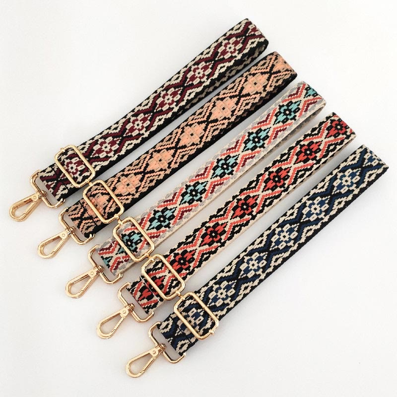Bandoulières brodées multicolores pour sac à bandoulière