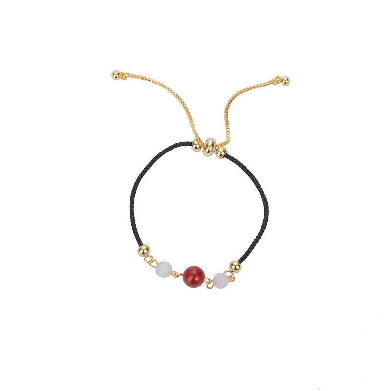 Bracelet de confiance tressé en agate rouge œil de chat avec Buddha Stones - image 8