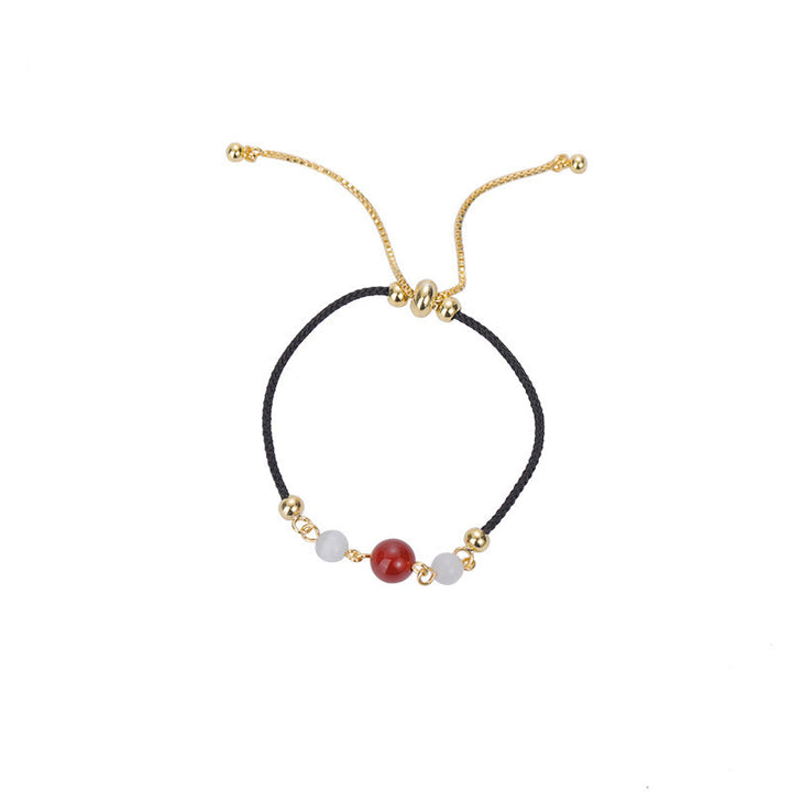 Bracelet de confiance tressé en agate rouge œil de chat avec Buddha Stones - image 8