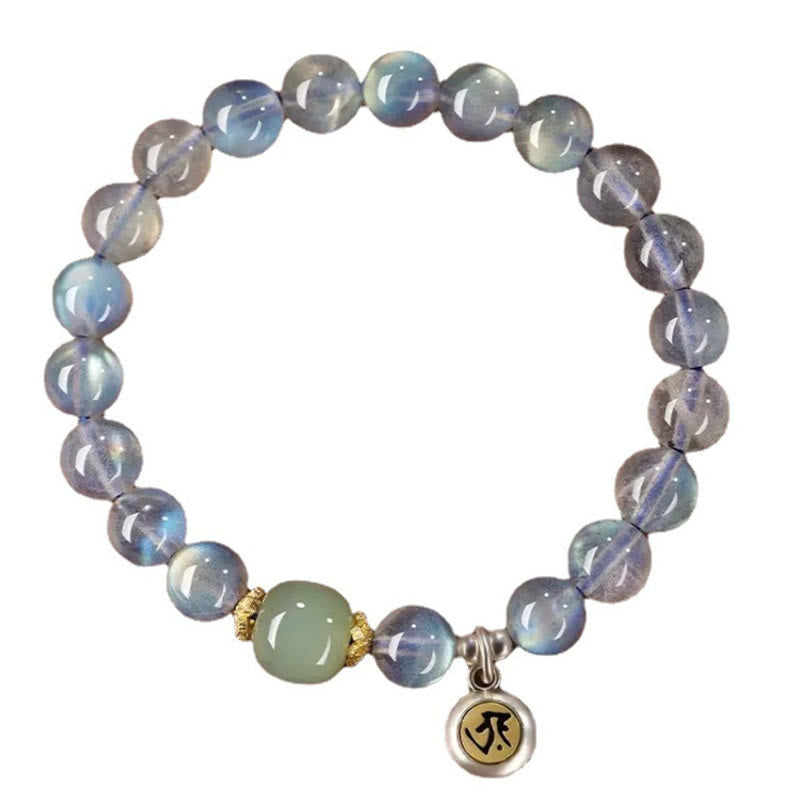 Bracelet positif en argent sterling 925 Buddha Stones et zodiaque chinois, pierre de lune naturelle, jade Hetian