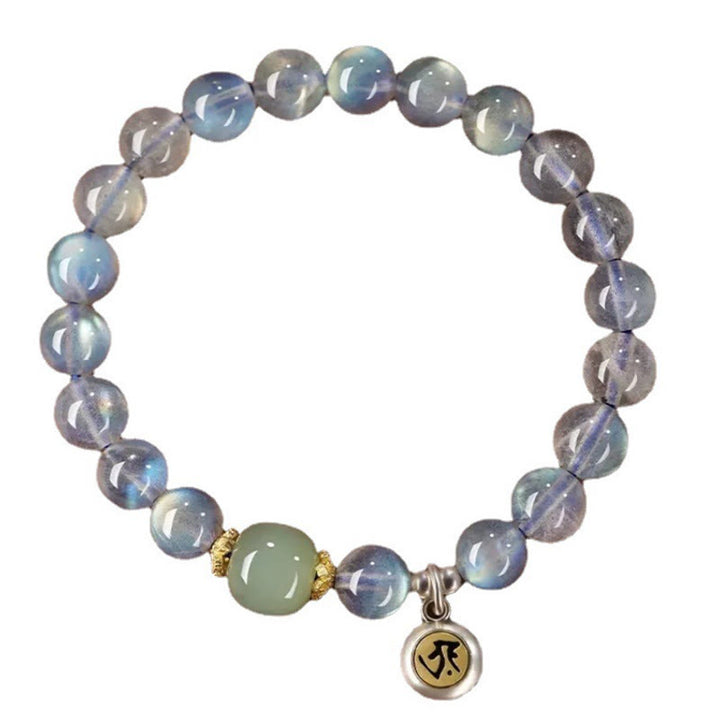Bracelet positif en argent sterling 925 Buddha Stones et zodiaque chinois, pierre de lune naturelle, jade Hetian
