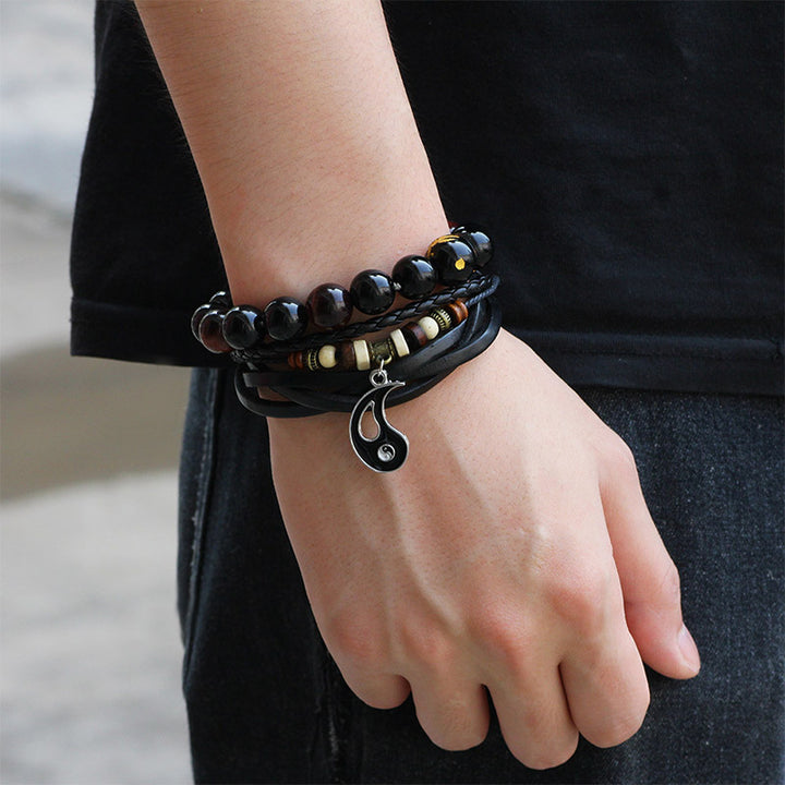 Bracelet d'équilibre de couple pendentif Yin Yang