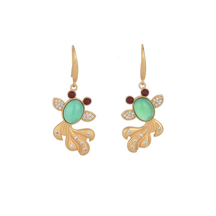 Boucles d'oreilles FengShui Jade Koi Fortune