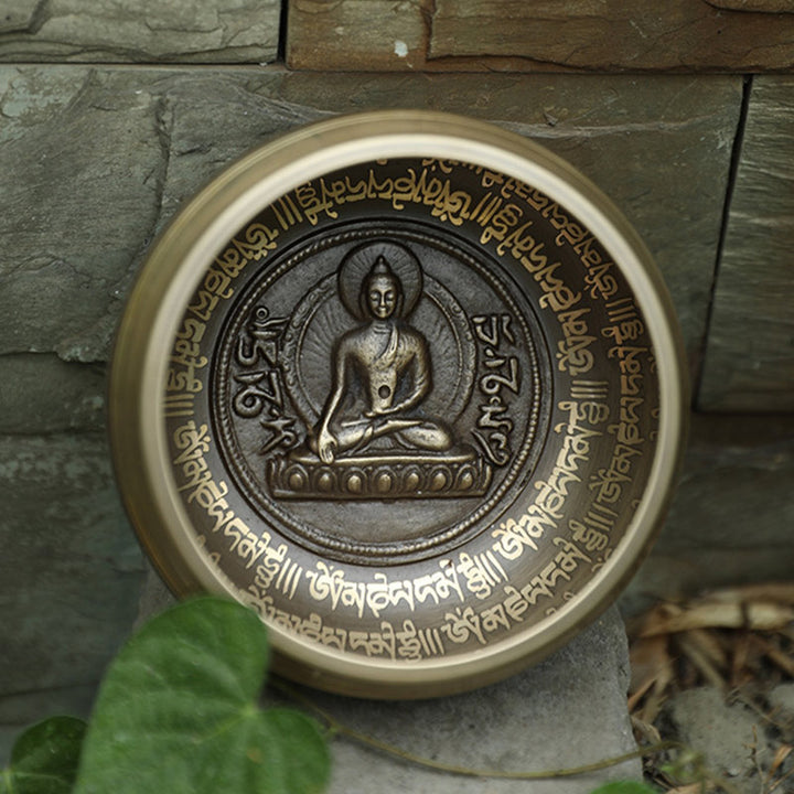 Bol chantant tibétain Buddha Stones fabriqué à la main pour la concentration et la méditation Ensemble de bols chantants paisibles et joyeux - image 9